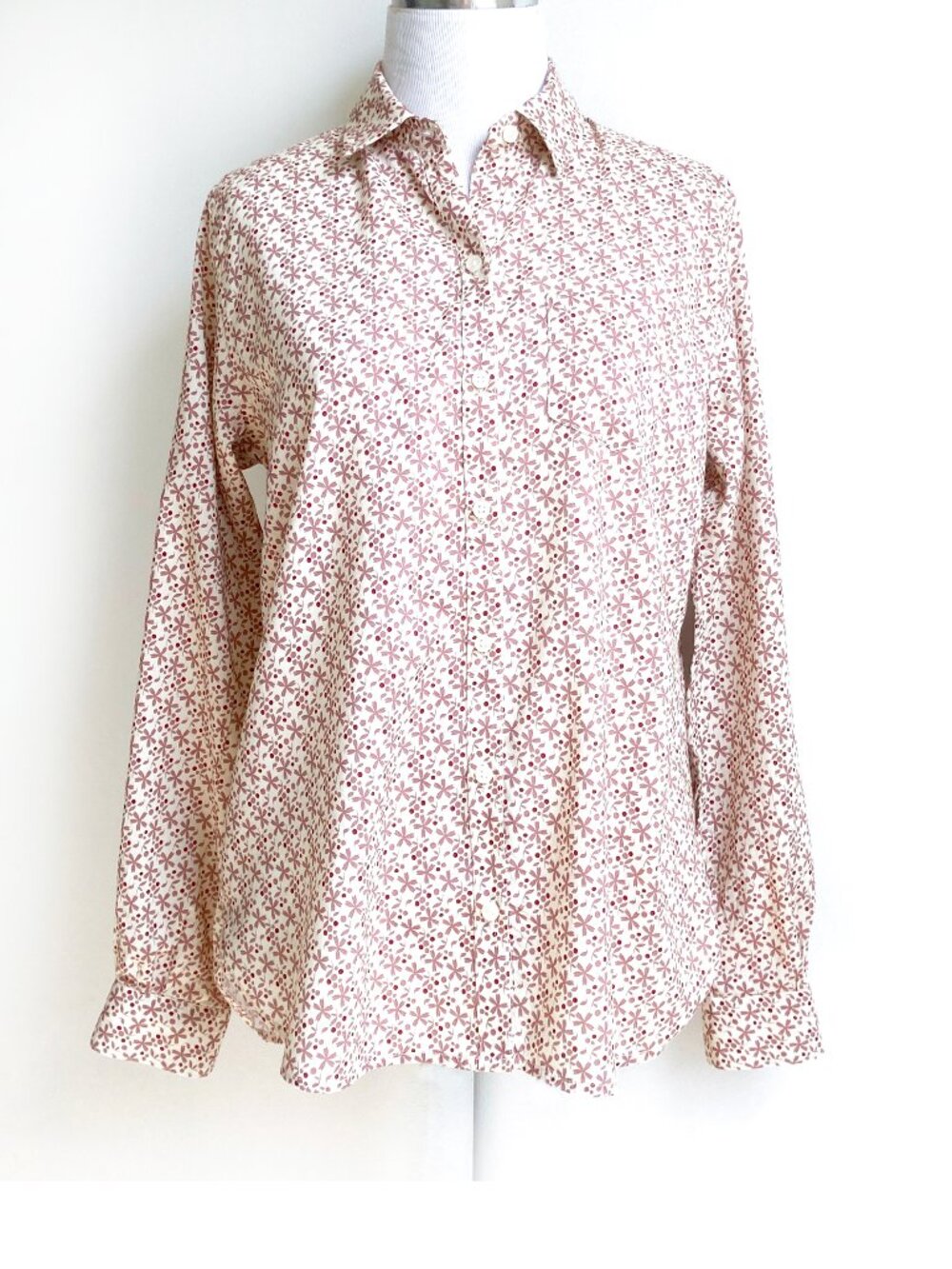 Trovata Birds of Paradis Floral Print Cotton Blend Blouse